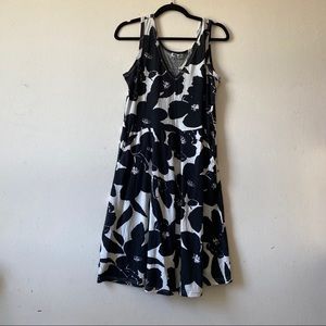 Black and white floral dress